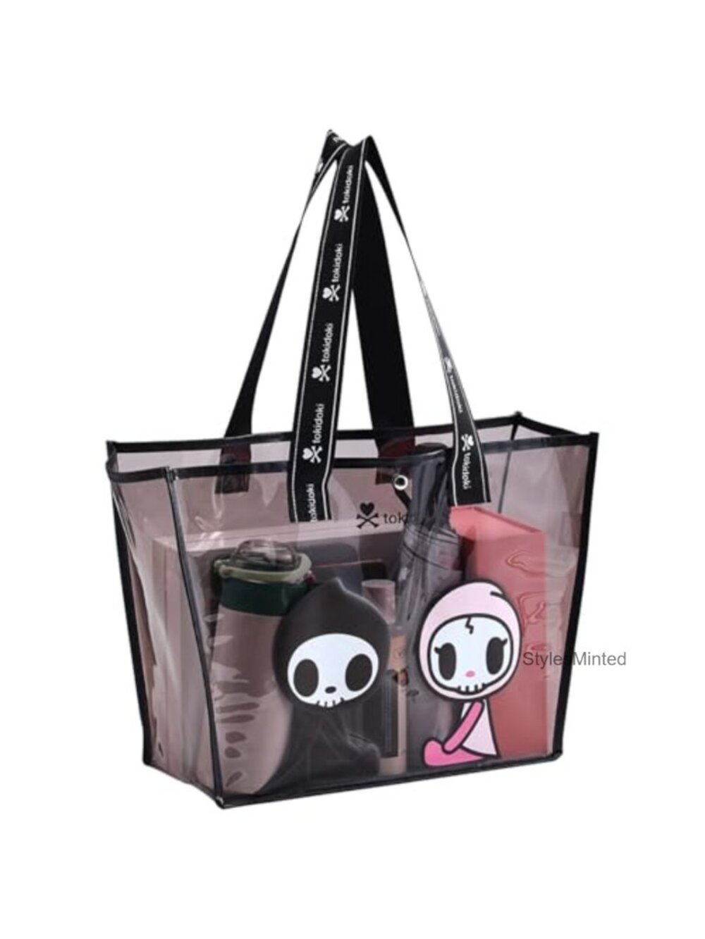 Large Clear PVC Tote Bag Stadium Approved, Transparent Shoulder Handbag for